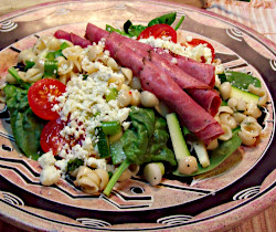 Beef and Pasta Spinach Salad