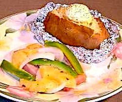 Foil Roasted Ham and Pineapple with Potatoes