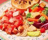 Italian Pork Noodles with Mediterranean Toasted Bread