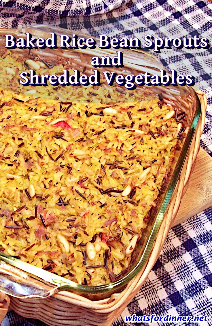 Baked Rice Bean Sprouts and Shredded Vegetables