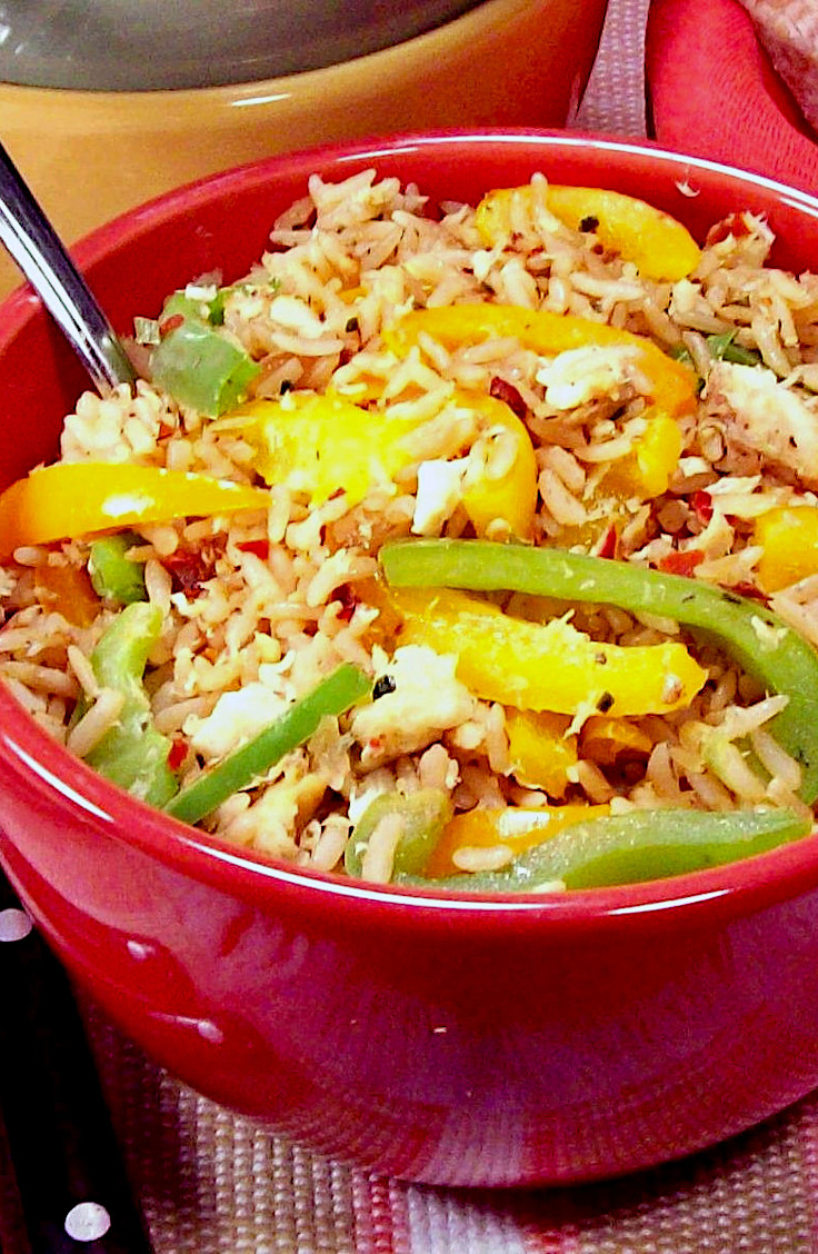 Flakey Fish with Peppers and Rice