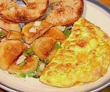 Pepperoni Omelet with Potatoes O'Brien