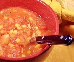 Potato, Chicken and Corn Soup with Cornbread