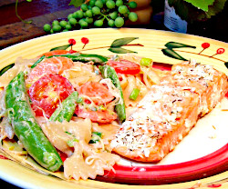 Roasted Salmon with Bow-Tie Pasta Salad