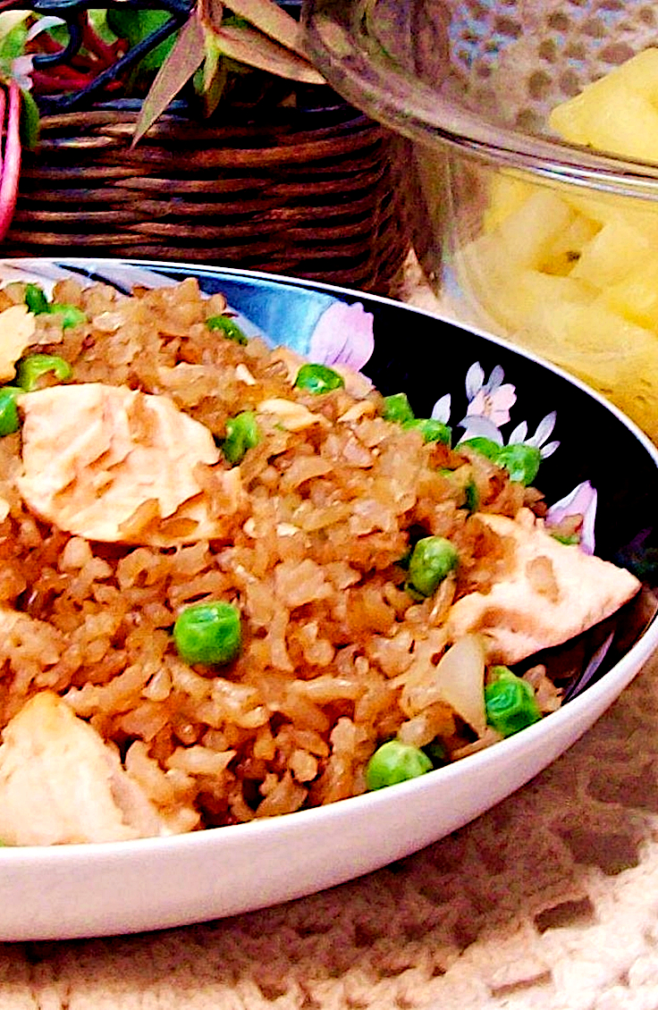 Salmon Fried Rice with Herbed Pineapple
