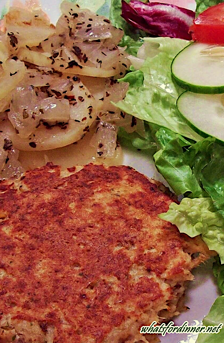 Salmon Patty with Oven-Seasoned Potatoes