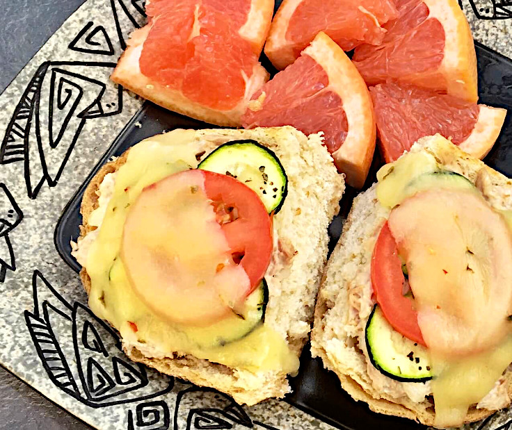 Zucchini and Tomato Tuna Melt Sandwich