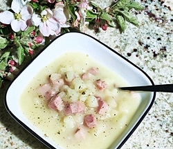 Potato Soup with Hot Rolls