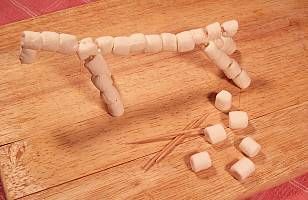 Toothpick-marshmallow sculpture